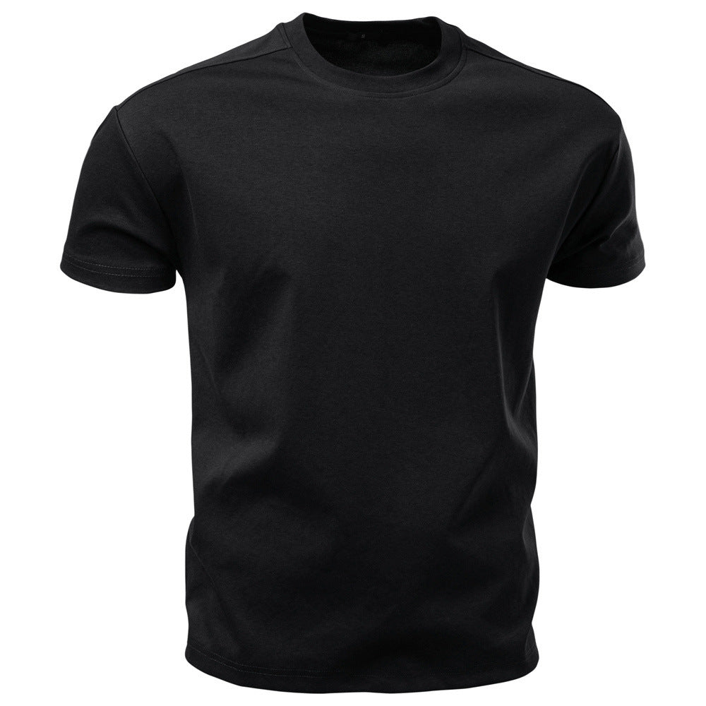 Herren nan klassisches Baumwolljersey Rundhalsshirt mit verstärktem Kragen Drune