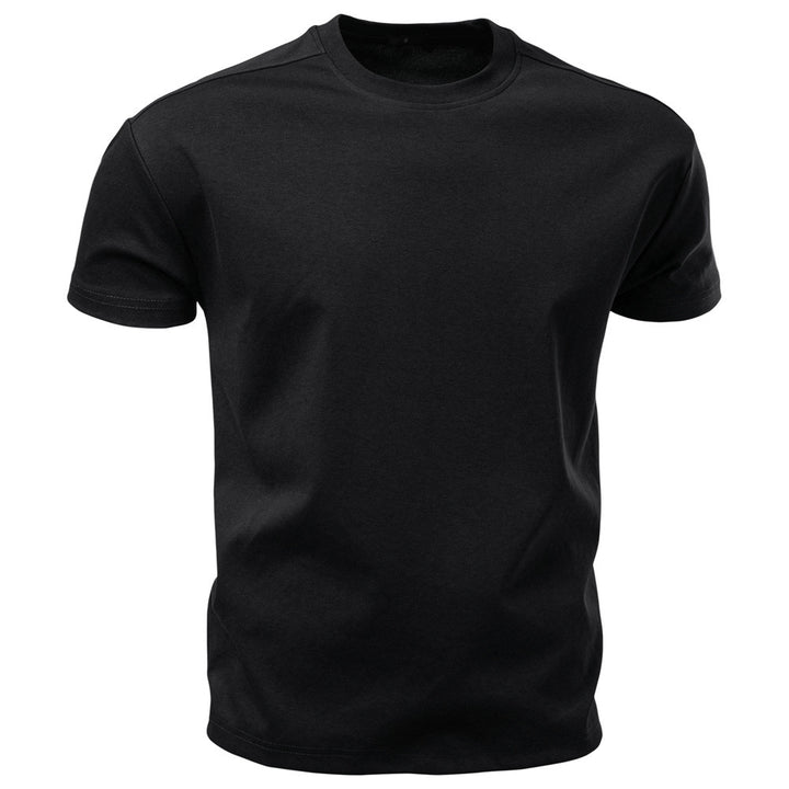 Herren nan klassisches Baumwolljersey Rundhalsshirt mit verstärktem Kragen Drune