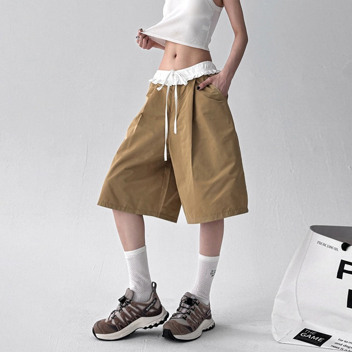Damen Casual Weite Utility Shorts Drune