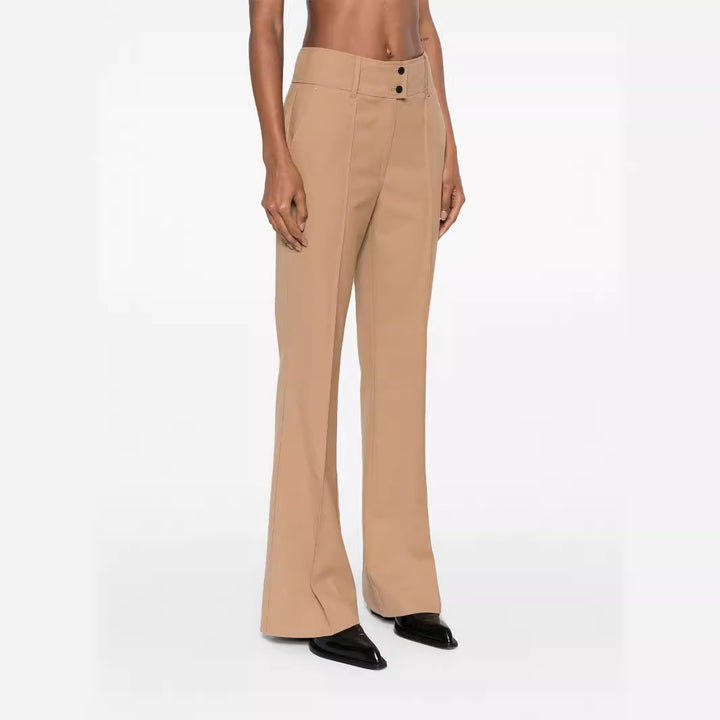 Damen Hochtaillierte ausgestellte Wollmix‑Tailoring‑Hose mit Bügelfalte Drune