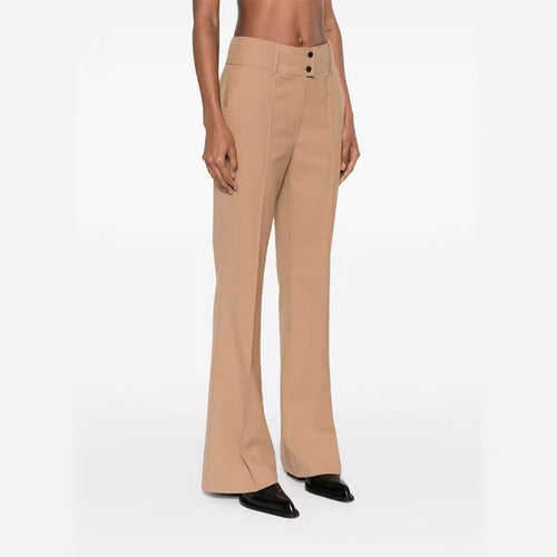 Damen Hochtaillierte ausgestellte Wollmix‑Tailoring‑Hose mit Bügelfalte Drune