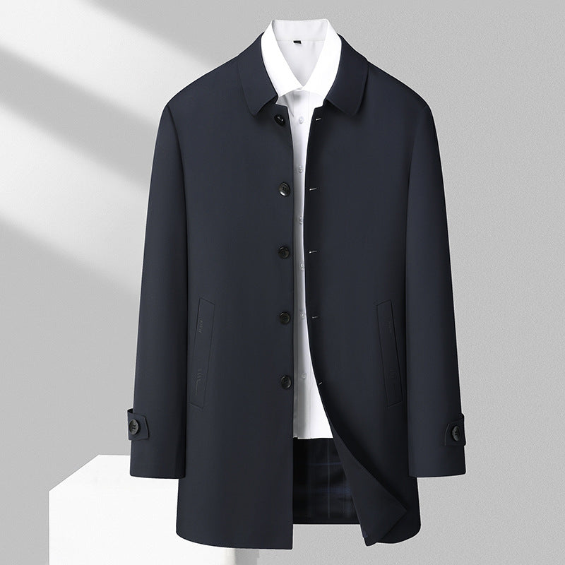 Herren eleganter Mantel mit modernem Schnitt und praktischen Taschen Drune