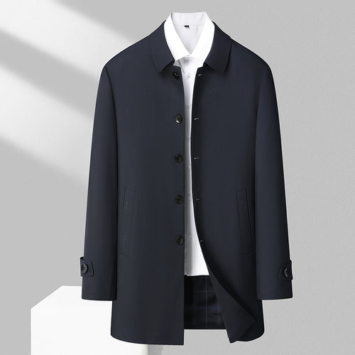 Herren eleganter Mantel mit modernem Schnitt und praktischen Taschen Drune