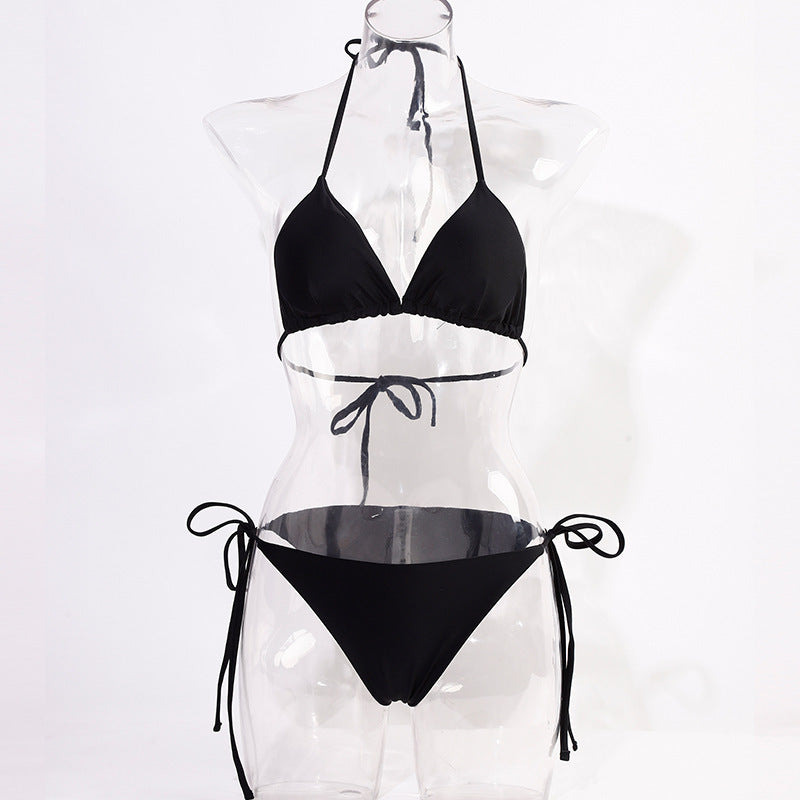 Damen Triangel-Bikini mit verstellbaren Bind Druneändern und raffinierten Details Drune
