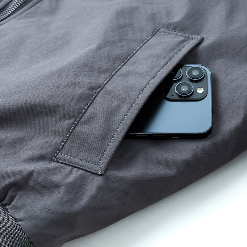 Herren klassische Bomberjacke im Pilotenstil mit Ärmel‑Utilitytasche und geripptem Saum Drune