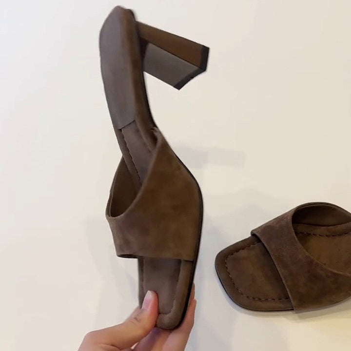 Damen Blockabsatz-Sandalen mit elegantem Riemen und weichem Fußbett Drune