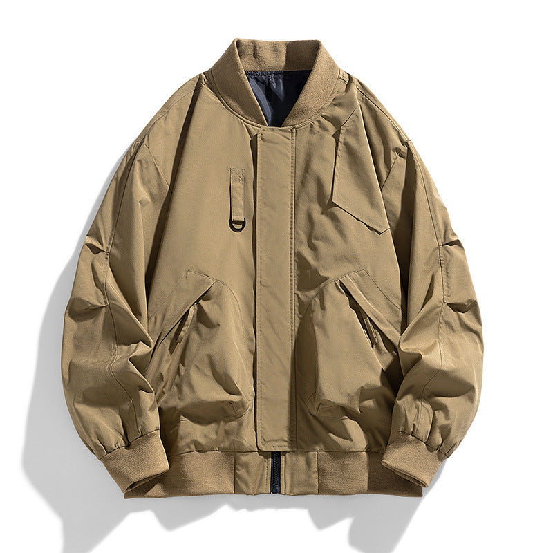 Men's  oversized military-inspired flight bomber jacket with utility pockets Drune