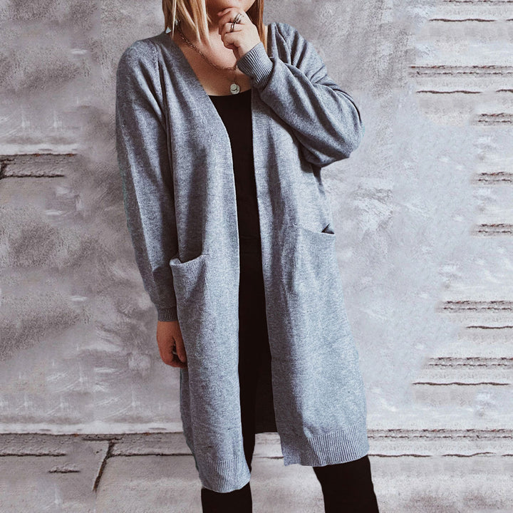Damen lässiger Strickcardigan mit praktischen Taschen und offenem Schnitt Drune