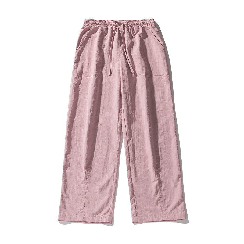 Damen Weite Leinenmix-Palazzo-Hose mit elastischem Bund, Tunnelzug und aufgesetzten Taschen Drune