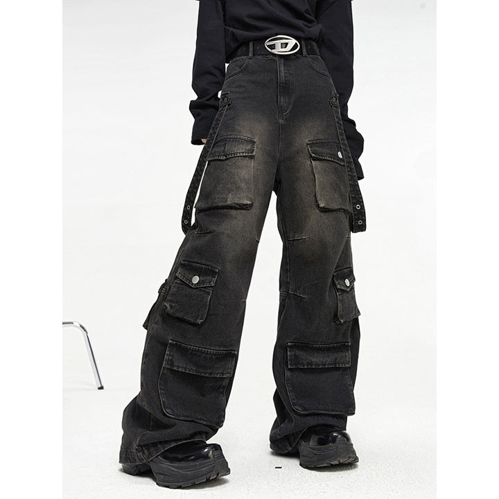 Herren Lässige Denim Hose mit innovativen Taschen Drune
