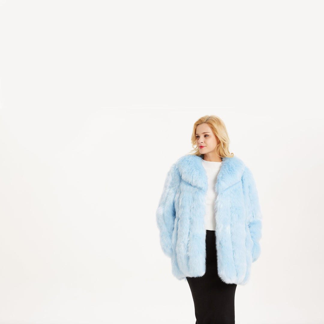 Damen Luxuriöse Kunstfelljacke mit voluminösen Ärmeln Drune