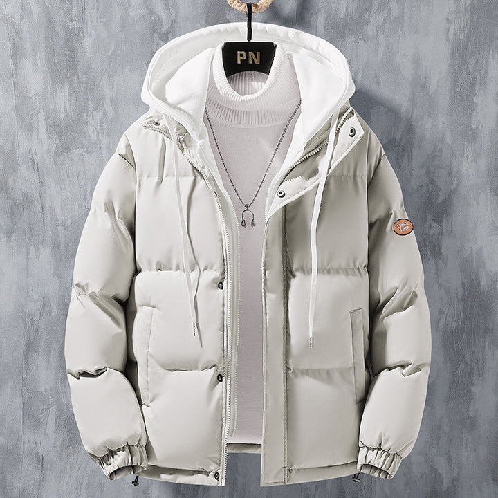 Herren  wattierte Steppjacke mit zweilagiger Kapuze, Zwei-Wege-Reißverschluss und winddichter Außenhaut Drune