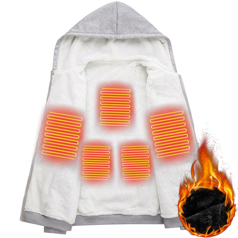 Herren Heizbarer Fleece-Kapuzenpullover Drune