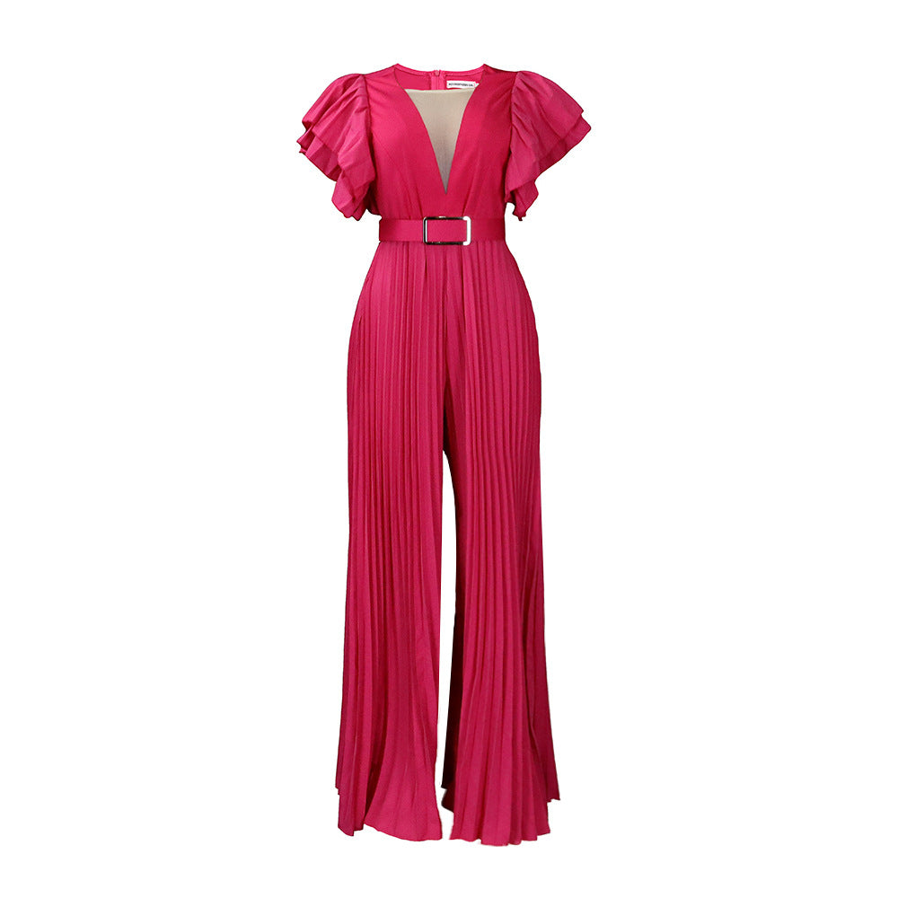 Damen Jumpsuit mit Rüschen und Plisseedetails Drune