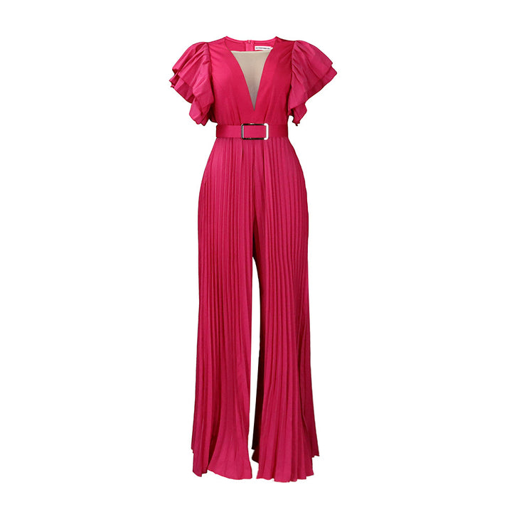 Damen Jumpsuit mit Rüschen und Plisseedetails Drune