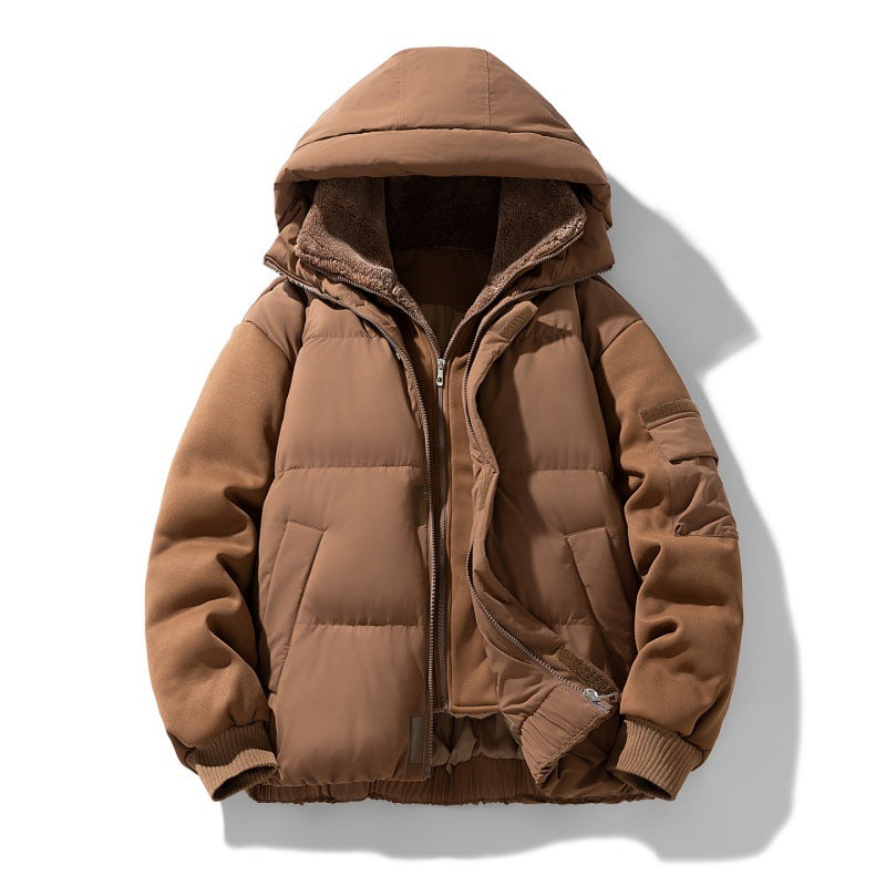 Herren urbaner Thermo-Steppblouson mit Teddyfutter, elastischem Saum und Kapuze Drune