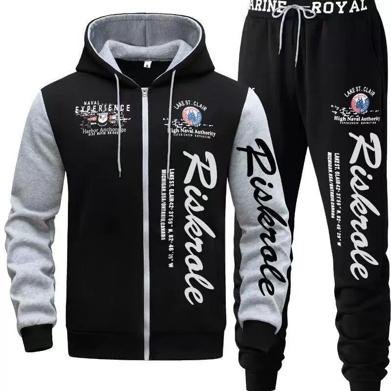 Herren Sportlicher Hoodie- und Jogginghosen-Set Drune