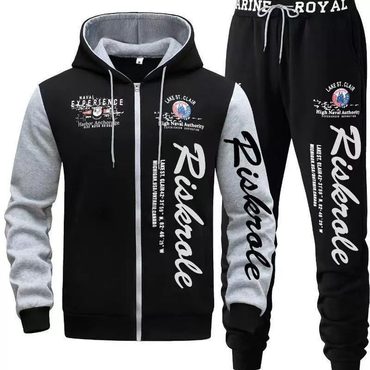 Herren Sportlicher Hoodie- und Jogginghosen-Set Drune