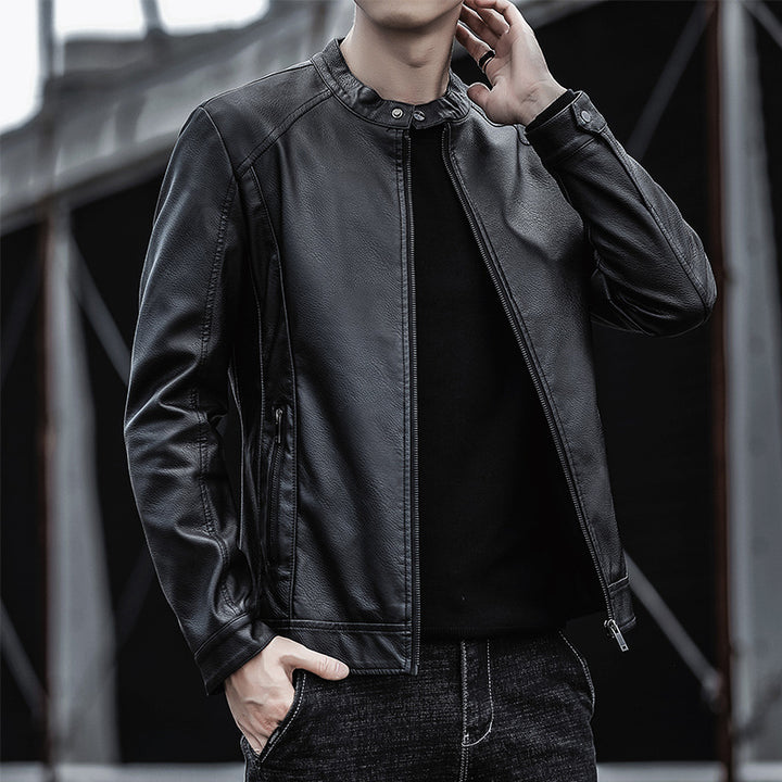Herren Moderne Kunstlederjacke Drune