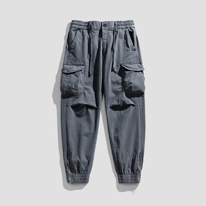 Herren Militärisch inspirierte Cargo-Joggerhose mit Tunnelzugbund und Klapp-Utility‑Taschen Drune
