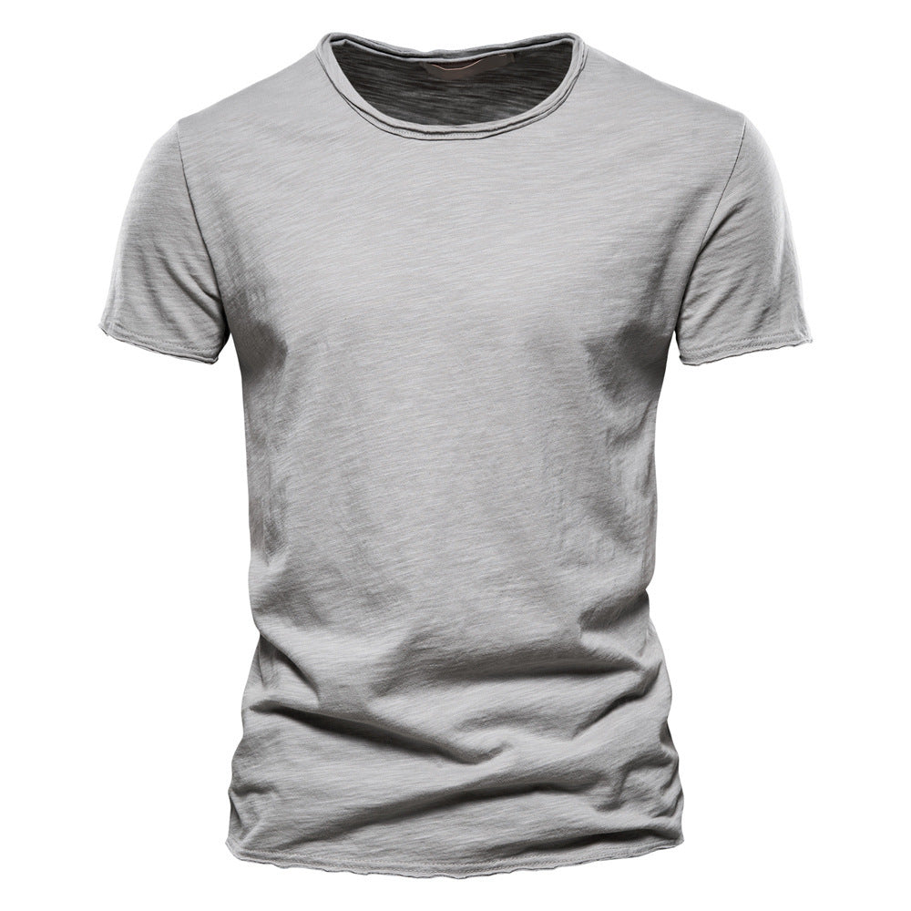 Herren nan leichtes Baumwolljersey Kurzarmshirt mit V-Ausschnitt und schmaler Passform Drune