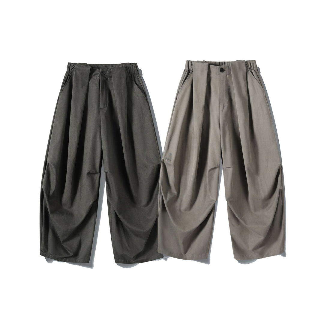 Damen Weite Culotte-Hose mit hohem Bund, Plissee-Detail und Utility-Panel Drune