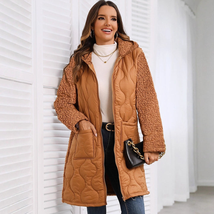 Damen Longjacke mit teddyartigem Futter und praktischen Taschen Drune