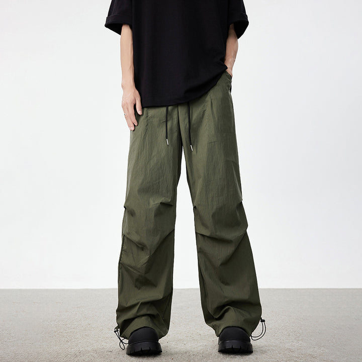 Herren Weite Utility-Cargohose mit Tunnelzugbund Knie‑Paneelen und verstellbarem Saum Drune