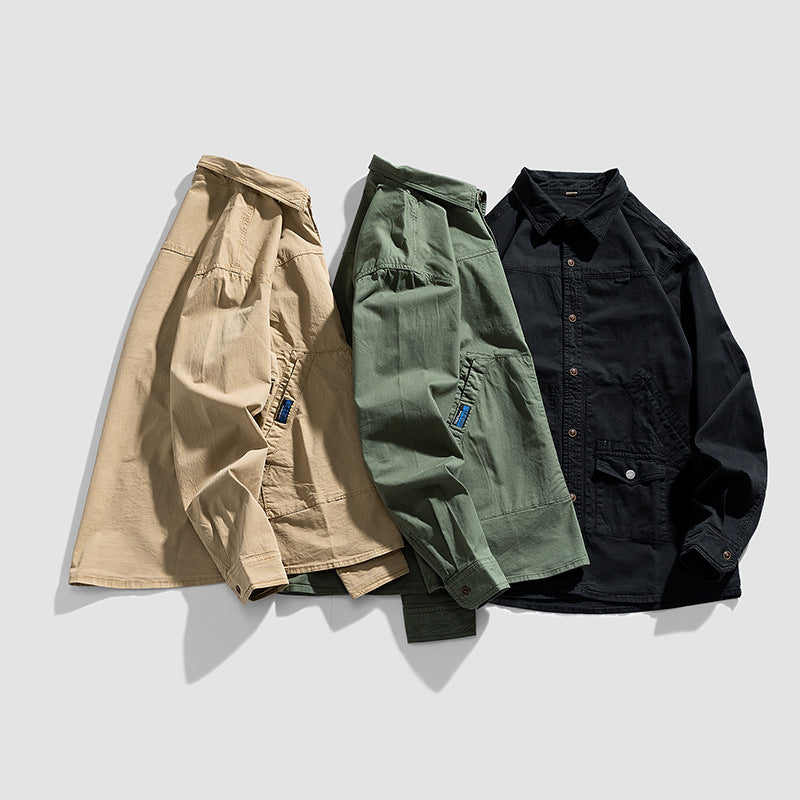 Herren Utility-Overshirt aus robustem Baumwoll-Twill mit Mehrfachtaschen Drune