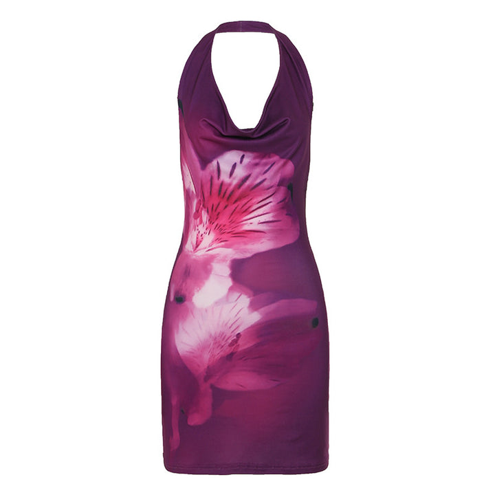 Damen Bunt bedrucktes Bandeau-Kleid Drune