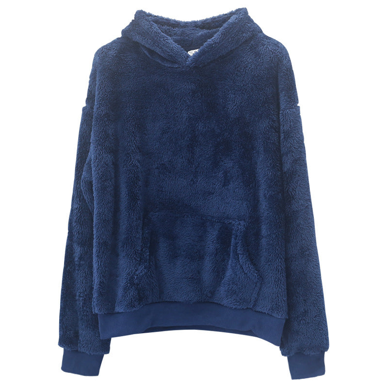 Damen kuscheliger Kapuzenpullover aus Fleece Drune