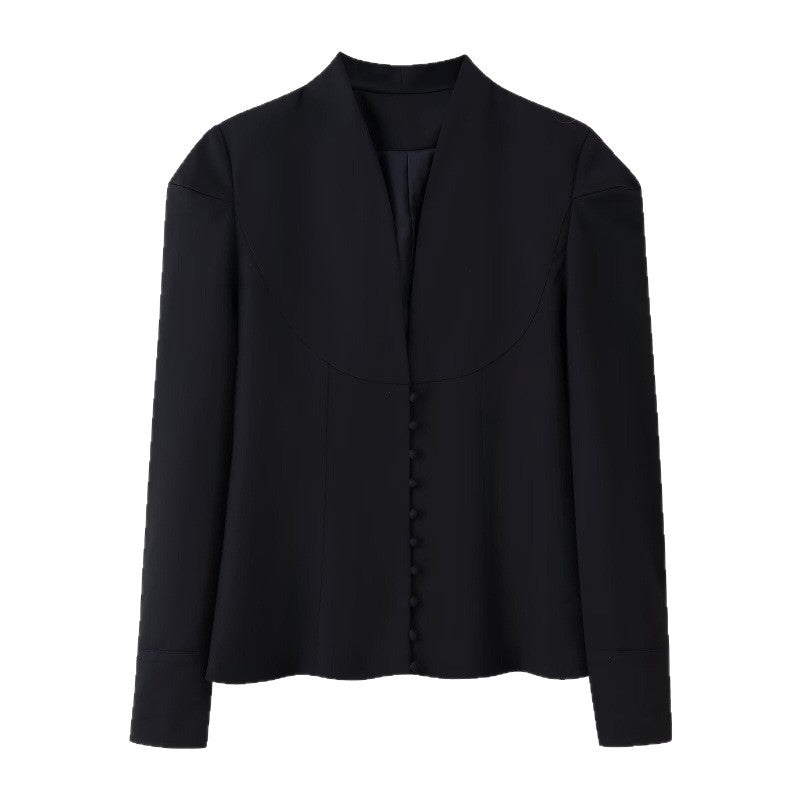 Damen Blazerjacke mit klassischem Kragen und eleganten Knopfdetails Drune