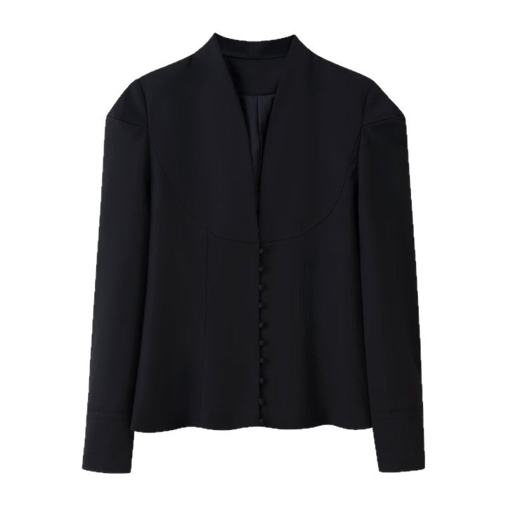 Damen Blazerjacke mit klassischem Kragen und eleganten Knopfdetails Drune