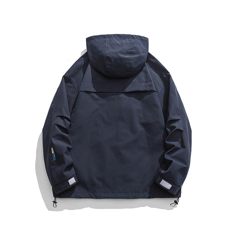 Unisex Oversize-Utility-Jacke mit Kapuze, multifunktionalen Pattentaschen und Kordelzug Drune