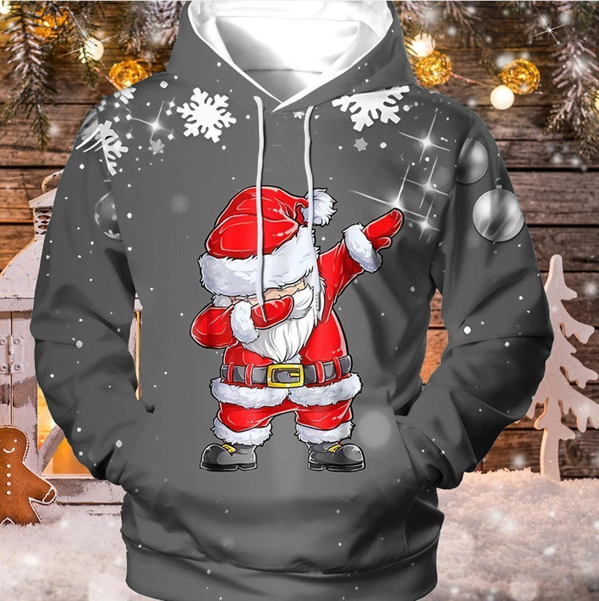 Damen Lustiger Weihnachts-Kapuzenpullover mit Santa-Motiv Drune