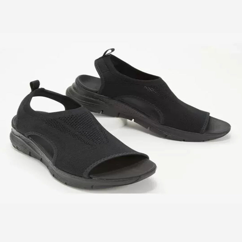 Damen Komfortable Sandaletten mit atmungsaktiver Strickoberfläche und ergonomischem Fußbett Drune