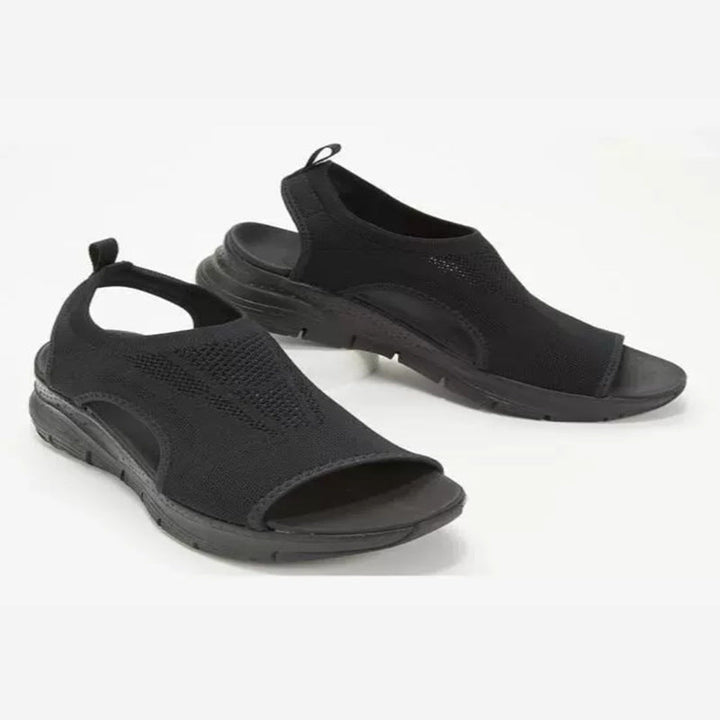 Damen Komfortable Sandaletten mit atmungsaktiver Strickoberfläche und ergonomischem Fußbett Drune