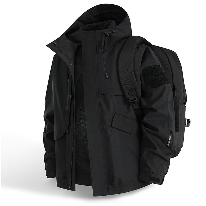 Herren Urbaner wetterabweisender Kapuzenparka mit Multifunktionstaschen und Mesh-Innenfutter Drune
