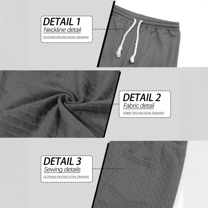 Herren nan gestrickte Wohlfühlhose mit Zopfstruktur, elastischem Bund, Kordelzug und Eingrifftaschen Drune