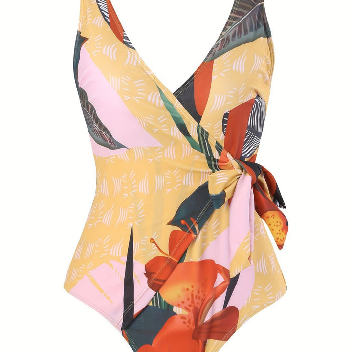 Damen Einteiliger Badeanzug mit elegantem Wickelrock Drune