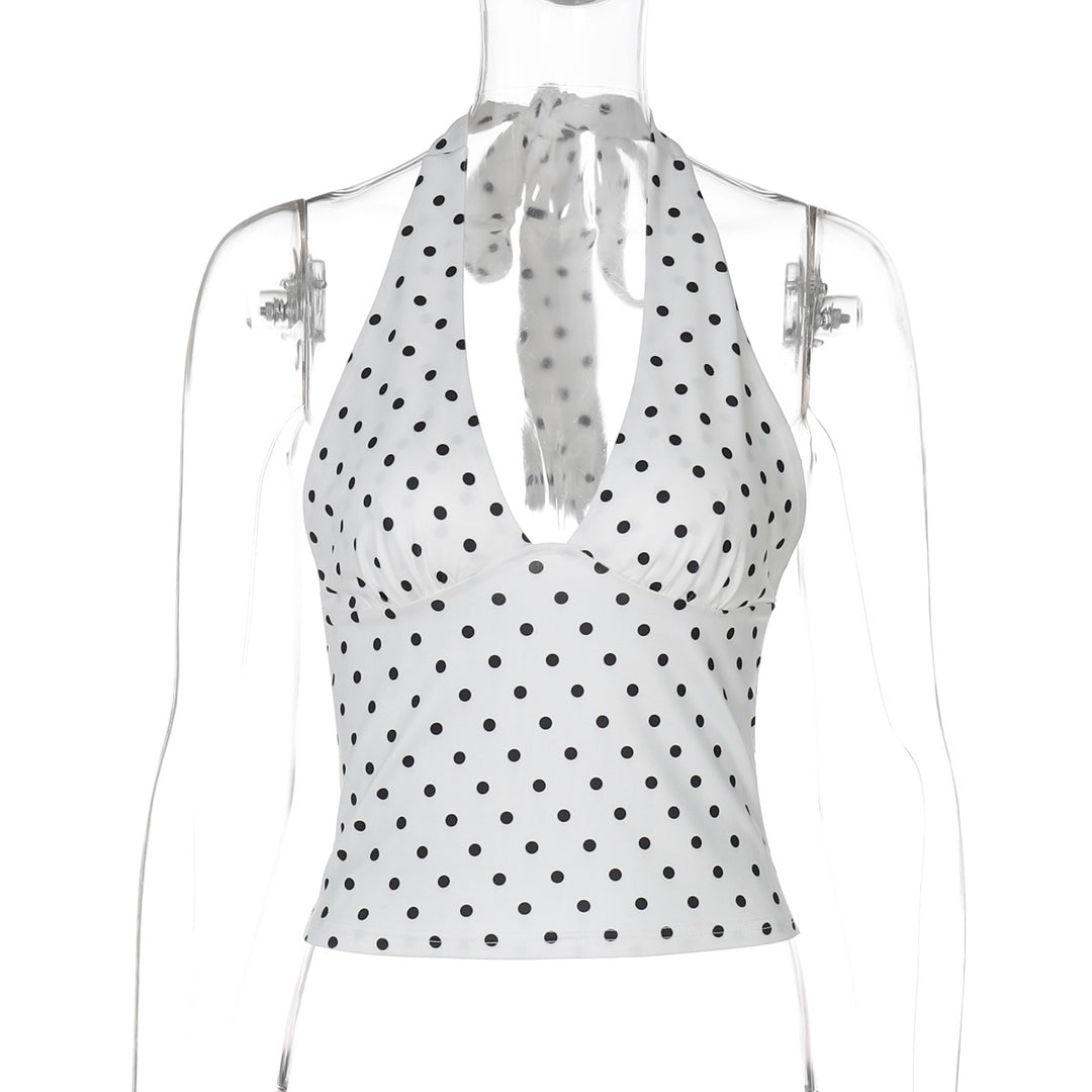 Damen Polka-Dots Haltertop Drune