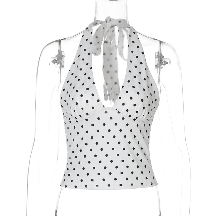 Damen Polka-Dots Haltertop Drune