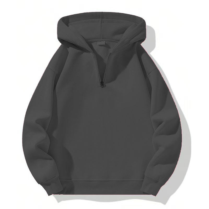 Herren sportlicher Kapuzenpullover mit halbem Reißverschluss Drune