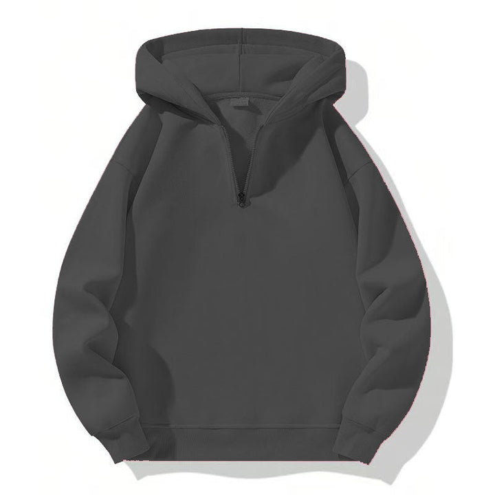 Herren sportlicher Kapuzenpullover mit halbem Reißverschluss Drune