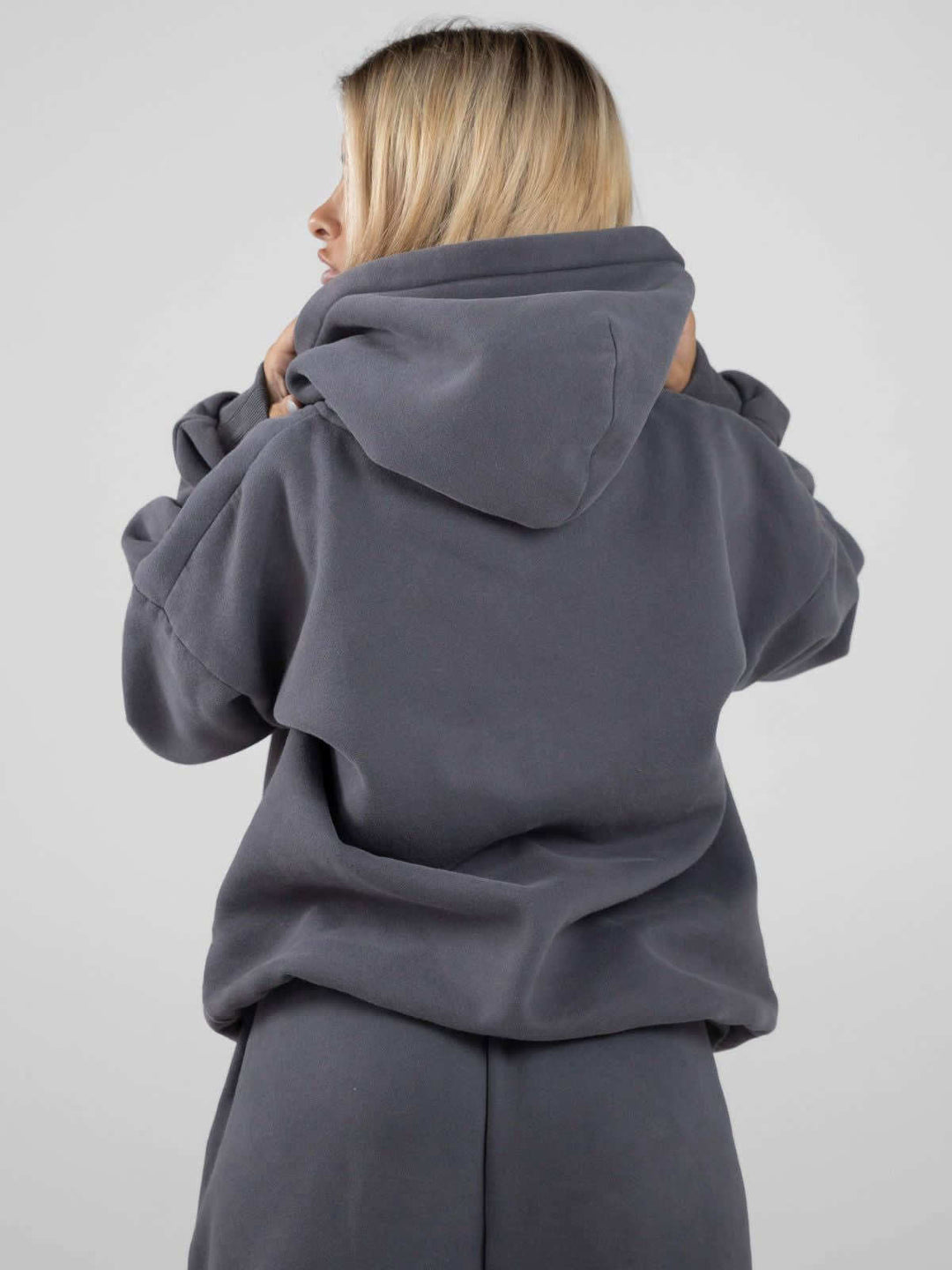 Damen nan lässige Sweatpants mit hohem Bund, seitlichen Eingrifftaschen und elastischen Bündchen Drune