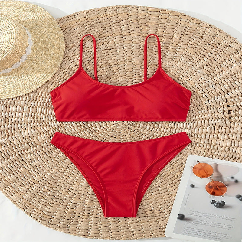 Damen Bikini-Set mit verstellbaren Trägern und hohem Schnitt Drune