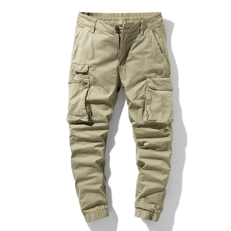 Herren Freizeits-Utility-Cargohose im Joggerstil mit teil-elastischem Bund und multifunktionalen Frontklappen Drune