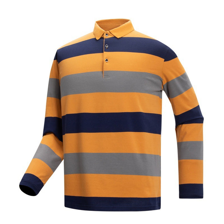 Herren Langarm-Polo-Shirt mit Streifen Drune