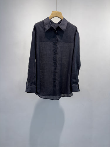 Damen Leichte Freizeit Button-Up Shirt Drune
