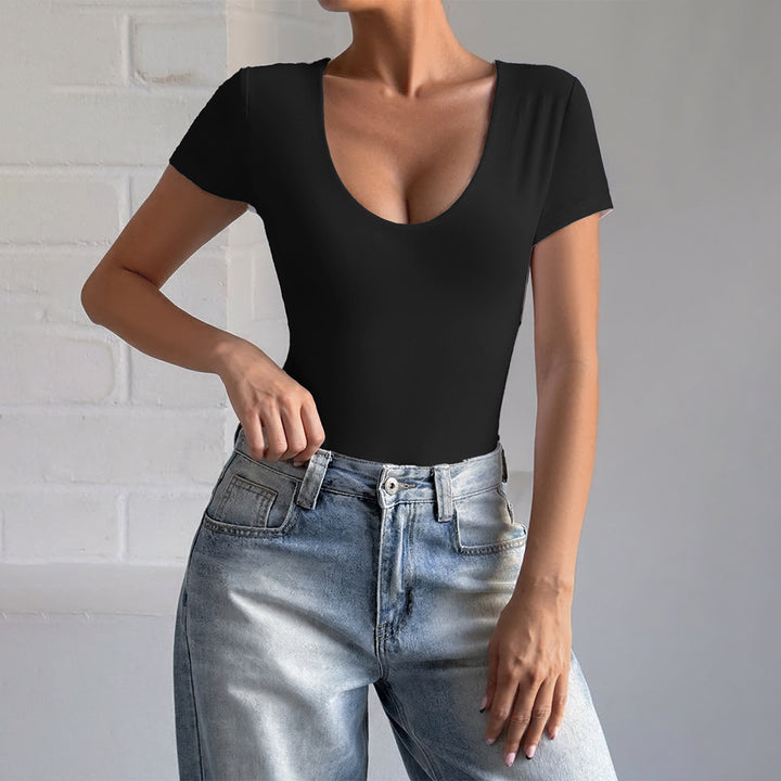 Damen Body mit tiefem Ausschnitt und seitlichen Einschnitten Drune